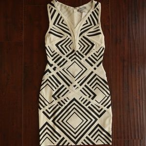 Geometric Print Bandage Dress